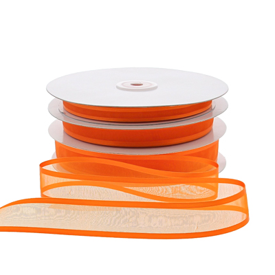 Organza satin edge M 10mm/50mtr orange