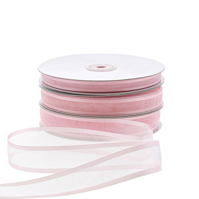 Organza satin edge M 10mm/50mtr light pink