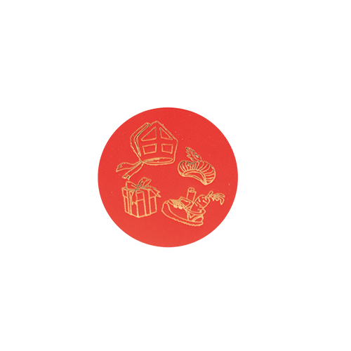 label sinterklaas diverse red with gold 500pcs