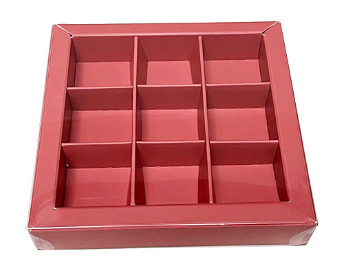 Windowbox 100x100x19mm 9 division antique pink