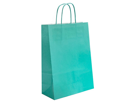 Paper bag curled handle L220x100x310mm green