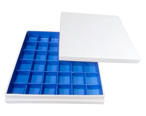 Portofino box L204xW204xH31mm + compartments white ocean blue