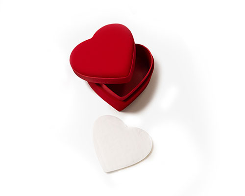 Velvet box heart red mini L120xW110xH60mm