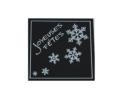 label x-mas joyeuses fetes black with silver 500pcs
