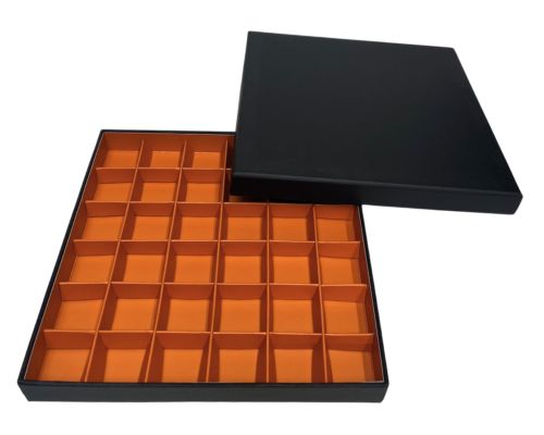 San Remo L204xW204xH31mm + compartments black sunset orange