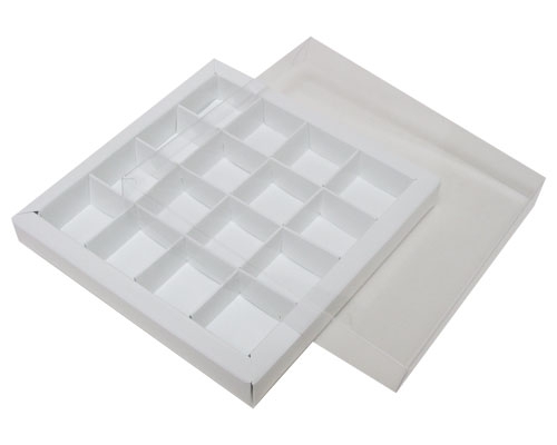 Windowbox 133x133x19mm 16 division choromolux white