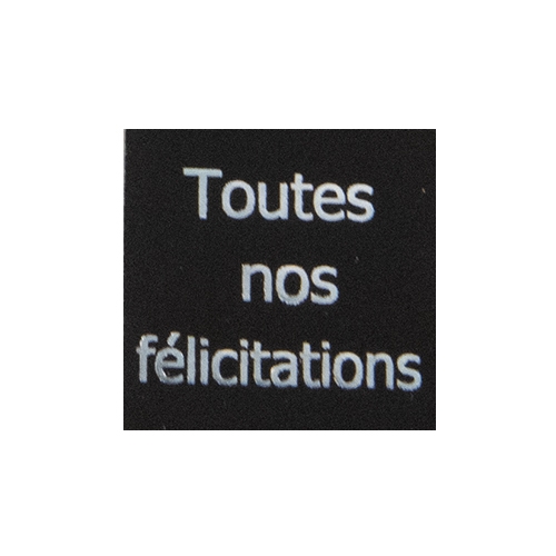 Wish label Toutes nos félicitations  black silver 500pcs