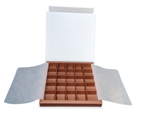 Flip flap box L166xW166xH19mm white harvest gold