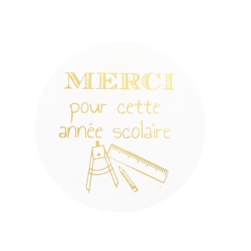 Label Merci pour cette année scolaire transparent/matte gold 500pcs