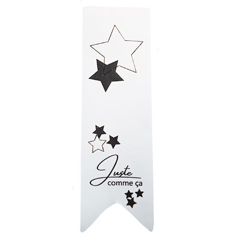 Label Juste comme ça matte white/shiny gold/black 500pcs