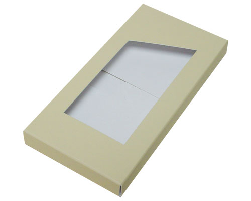 4-Flap Folding version Chocolate Bar Box with opening, ivory