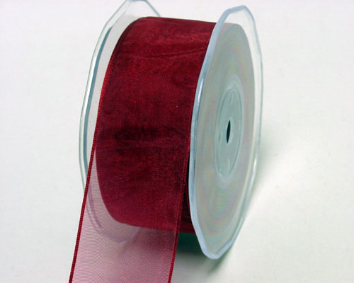 organza wired edge, bordeaux