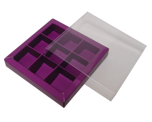 Windowbox 100x100x19mm 9 division purple