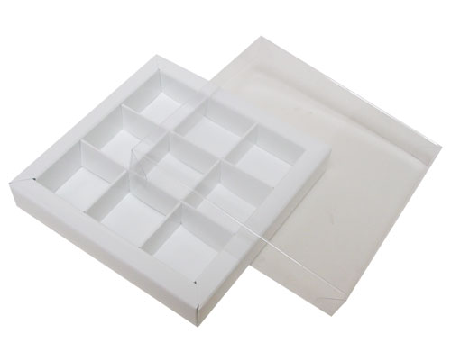 Windowbox 100x100x19mm 9 division chromolux white 