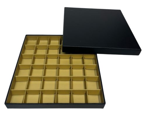 San Remo L204xW204xH31mm + compartments black almond