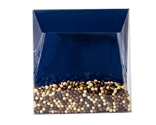 Pochette transparant L160xW50/H170mm blueberry blue