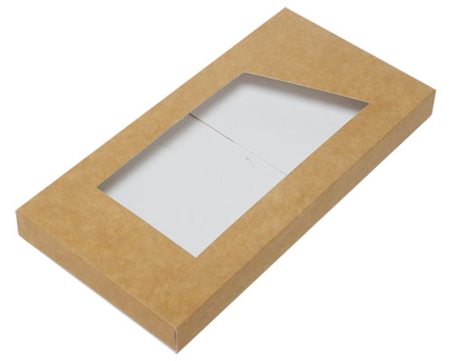 4-Flap Folding version Chocolate Bar Box with opening, kraft