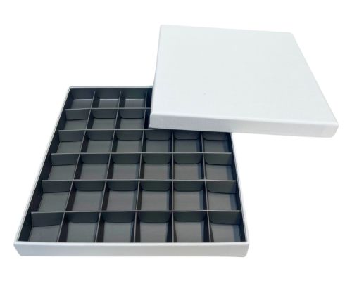 San Remo L204xW204xH31mm + compartments white warm grey