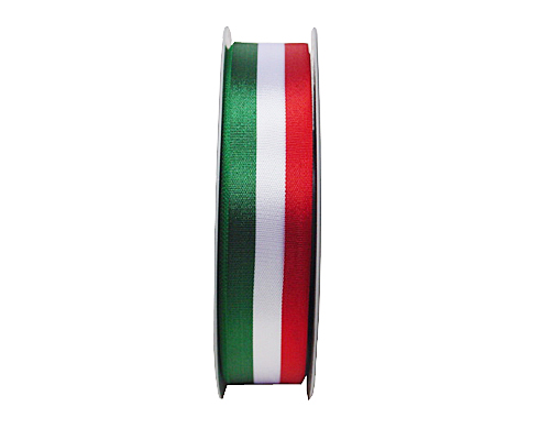 greenwhitered ribbon 25mm/50mtr