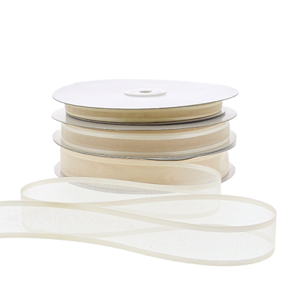 Organza satin edge M 10mm/50mtr ecru