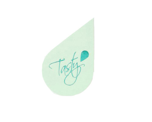 Tasty label mintgreen with turquoise 500pcs