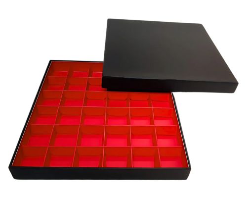 San Remo L204xW204xH31mm + compartments black strawberry