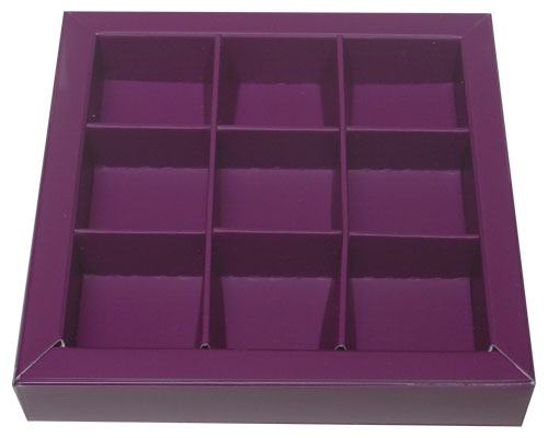 Windowbox 100x100x19mm 9 division purple