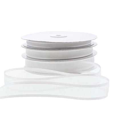 Organza satin edge M 10mm/50mtr white