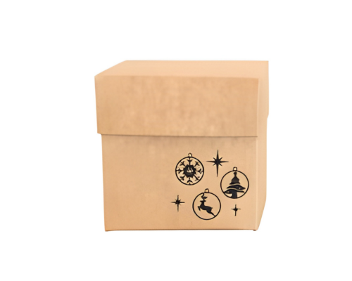 Cubebox Xmas ornament 100x100x95mm kraft