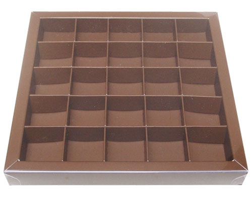 Windowbox 166x166x19mm 25 division brown