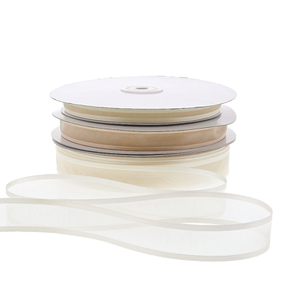 Organza satin edge M 10mm/50mtr champagne