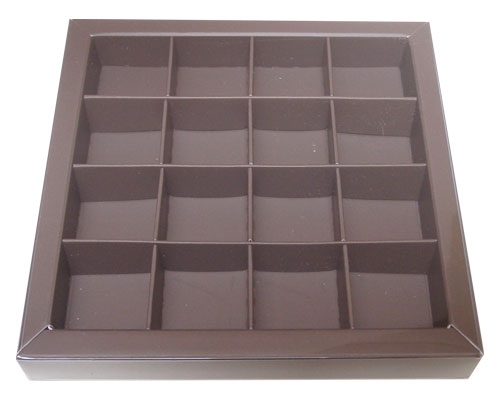 Windowbox 133x133x19mm 16 division taupe