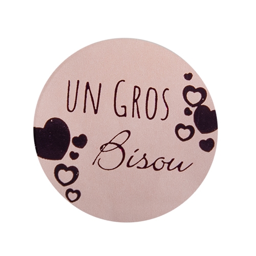 Label Un gros bisou matte pink/shiny azalea 500pcs