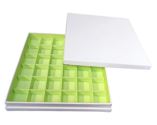 Portofino box L204xW204xH31mm + compartments white pistache