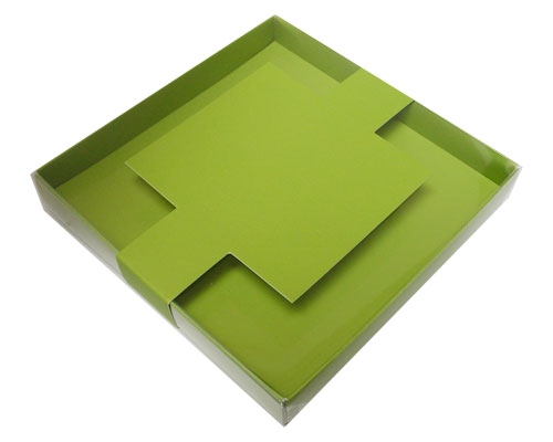 Windowbox carre large with sleeve 140x140x19mm kiwi green