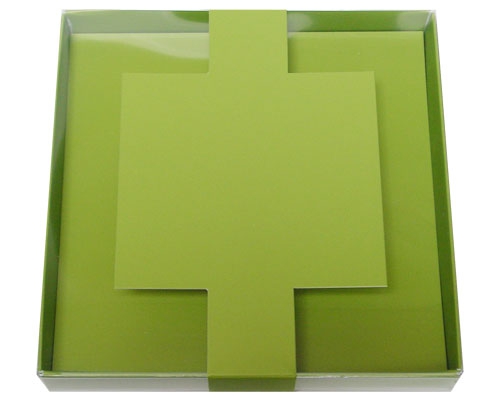 Windowbox carre large with sleeve 140x140x19mm kiwi green