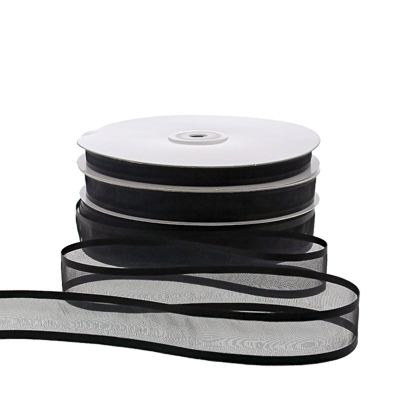 Organza satin edge M 10mm/50mtr black