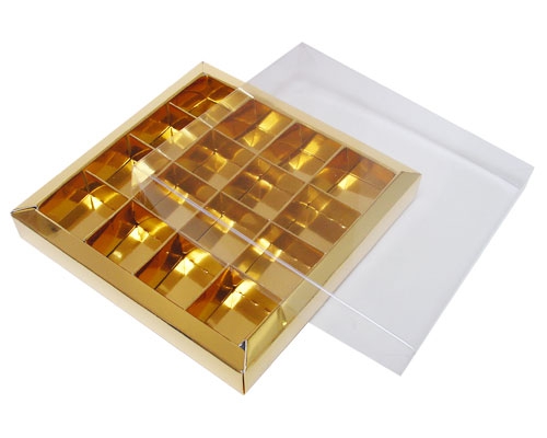 Windowbox 133x133x19mm 16 division goldshine 