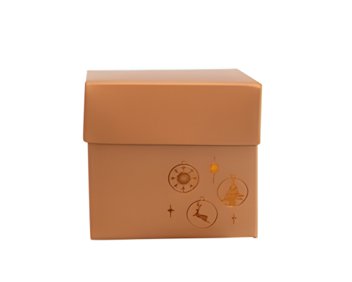 Cubebox Xmas ornament 100x100x95mm harvest gold 