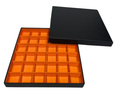 San Remo L204xW204xH31mm + compartments black apricot orange