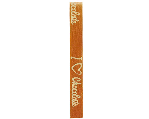 Ribanbel I love chocolate 15mm/100mtr Amber ivory