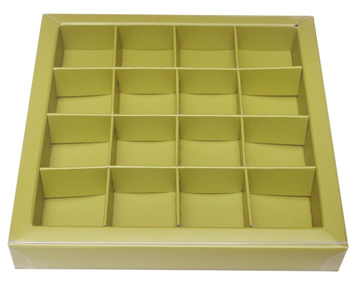 Windowbox 133x133x19mm 16 division almond 