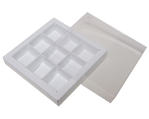 Windowbox 100x100x19mm 9 division white 