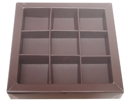 Windowbox 100x100x19mm 9 division taupe