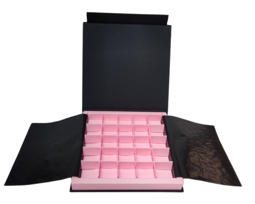 Flip flap box L166xW166xH19mm black lotus