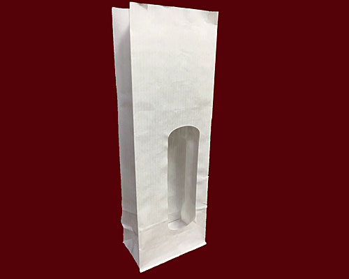 Blockbag with window kraft white 80x50x240mm