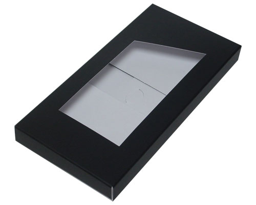4-Flap Folding version Chocolate Bar Box with opening, black