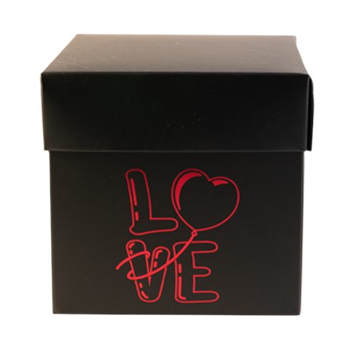 Kubus black L100xW100xH95mm strawberry heart-love